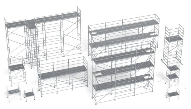 istock Realistic 3D Render of Metal Scaffoldings Set 1152603029