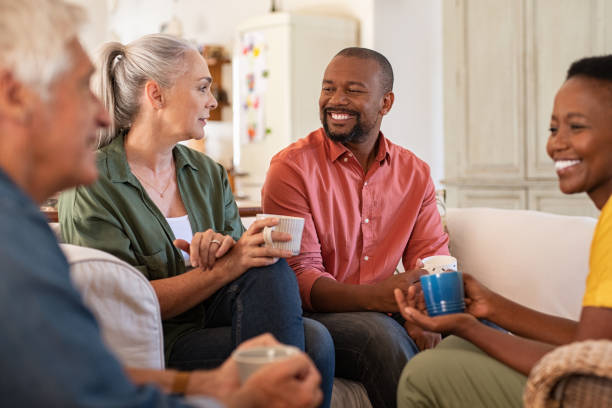 Group of mature friends talking