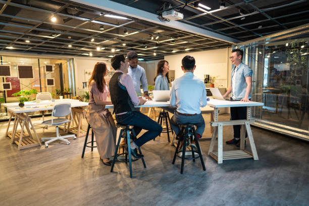 istock Coworkers on business meeting in modern space 1152605787
