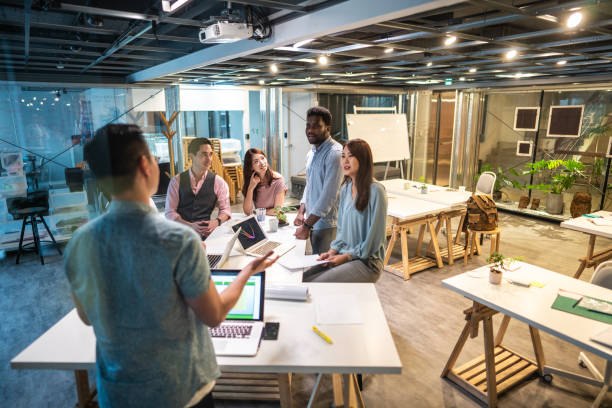istock Coworkers on business meeting in modern space 1152605801