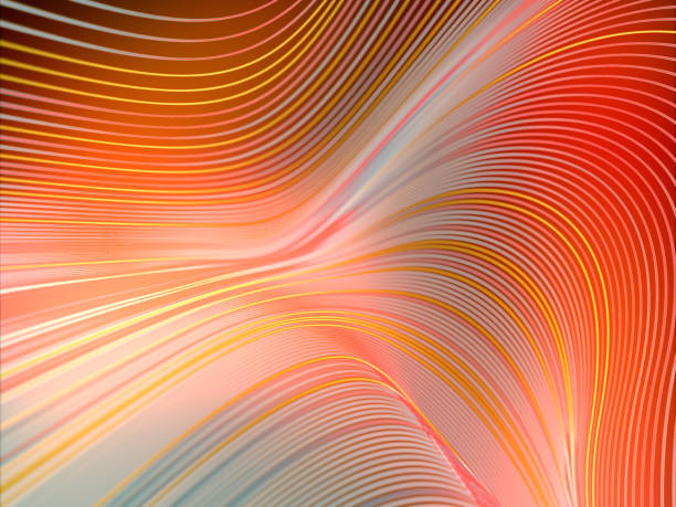 istock Modern style abstraction with composition made of various colored lines. Wave band geometric pattern. 3d rendering 1152606619