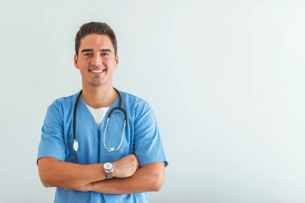 istock Young male nurse with copy space 1152606765