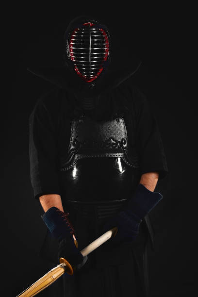 istock Kendo fighter with shinai (bamboo sword) Tradition kendo armor 1152608705