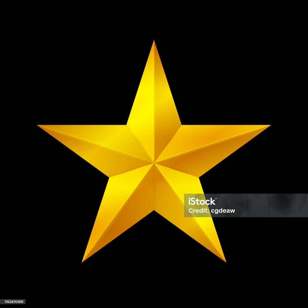Hình Dạng Sao Vàng Bị Cô Lập Trên Nền Đen Biểu Tượng Sao Vàng Logo ...