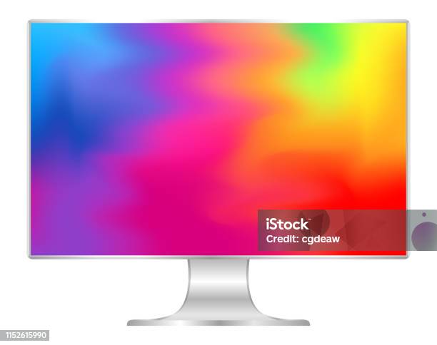 Computer Color Ful Mock Up Computer And Wallpaper Colorful Colors Flat Monitor With Multi ...