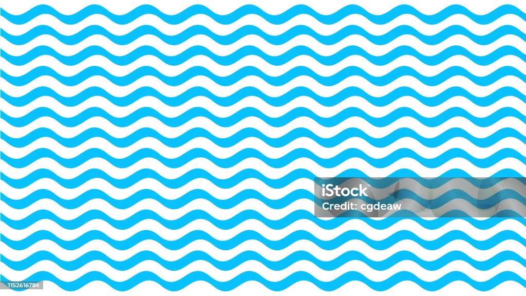 Water Wave Blue Line Stroke On White Background Water Wave Blue ...
