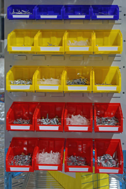 Colour Plastic Sorting Trays With Bolts and Nuts Parts