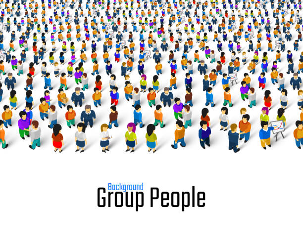 istock A crowd of people on a white background, Business cover. 1152622422