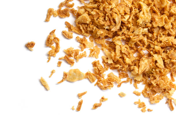 istock Fried dried onion Isolated on white 1152622696