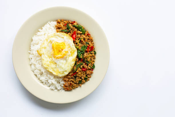 istock Rice topped with stir-fried pork with holy basil and fried egg 1152623734