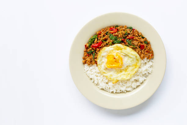 istock Rice topped with stir-fried pork with holy basil and fried egg 1152623760