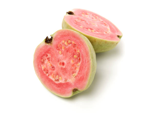 istock Pink guava isolated on white background 1152624056