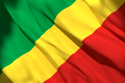 3d rendering of a Republic of Congo national flag waving