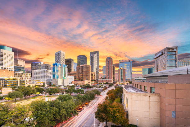 istock Houston, Texas, USA downtown park and skyline 1152628419