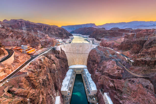 hoover dam, usa - valley wall imagens e fotografias de stock