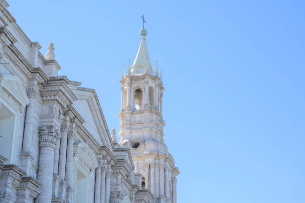 The Basilica Cathedral of Arequipa at Plaza de Armas, Peru.