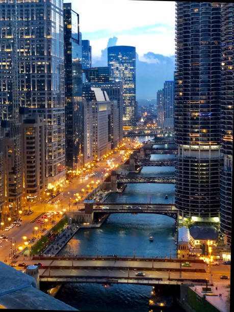 istock Nightime elevated picture of downtown Chicago 1152631821