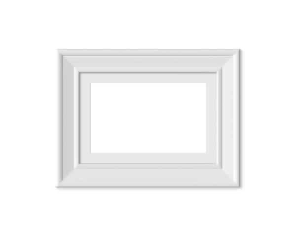 istock 2x3 A4 Horizontal Landscape picture frame mockup. Realisitc wooden or plastic white blank for photographs. Framing mat with wide borders. Isolated poster frame mock up template on white background. 3D render 1152631952