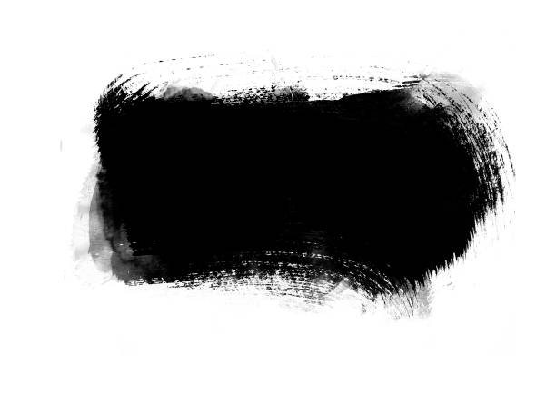 istock Black color graphic patches graphic brush strokes design effect element for background 1152634317