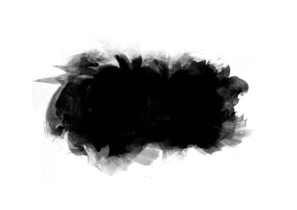 istock Black color graphic patches graphic brush strokes design effect element for background 1152634555
