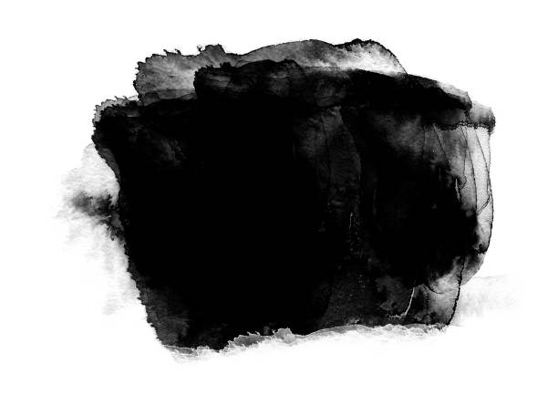 istock Black color graphic patches graphic brush strokes design effect element for background 1152635120