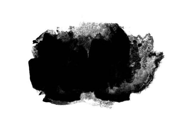 istock Black color graphic patches graphic brush strokes design effect element for background 1152635121