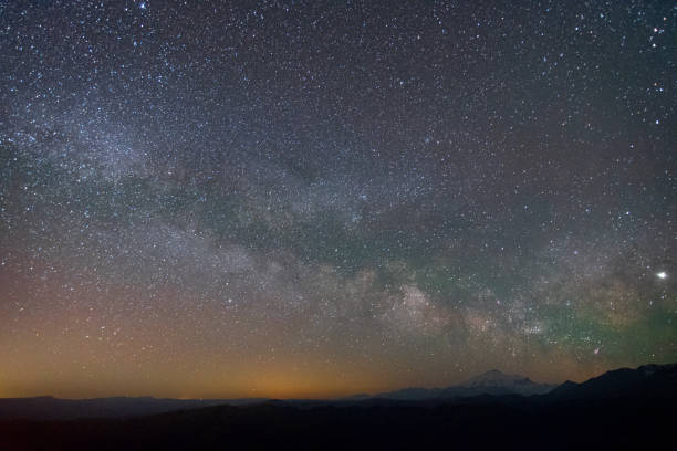 istock night sky with milky way over the mountains 1152635738