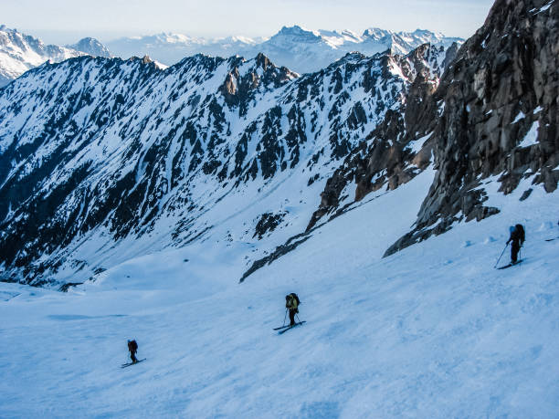 istock Winter mountain adventure. Expedition on a trail 1152636449