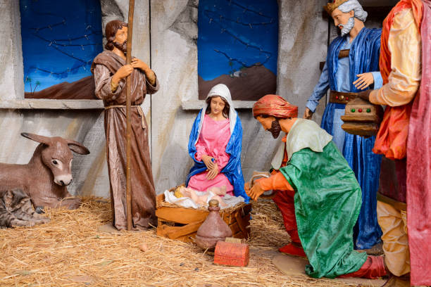 istock Christmas nativity scene crib 1152638124