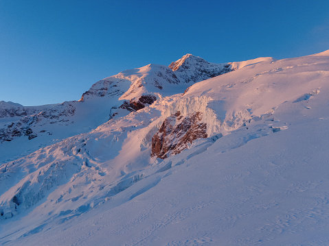 Balmenhorn peak. Majestic snowy mountain side