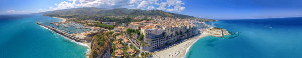 istock Tropea at sunset, Italy. Aerial view from drone 1152640458