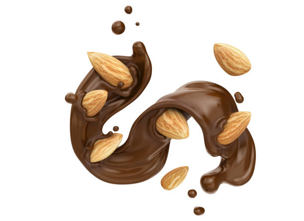 dark Chocolate splash with almond seeds.