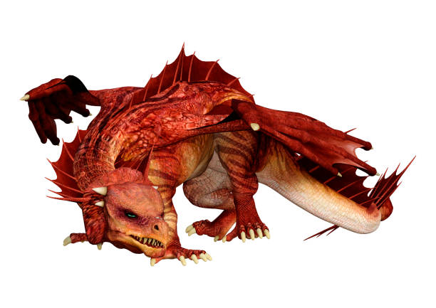 istock 3D illustration fantasy dragon on white 1152642805