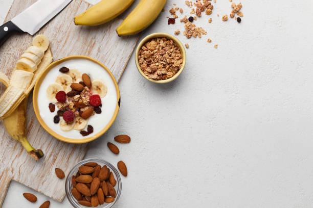 Homemade granola recipe concept