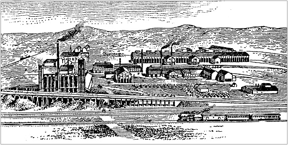 Antique illustration of USA: Pueblo, Colorado - Factory