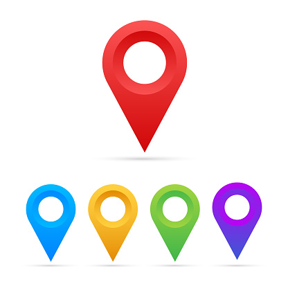 Map Pointer Background Set Of Map Pointers On White Background Vactor Stock Illustration Stock ...