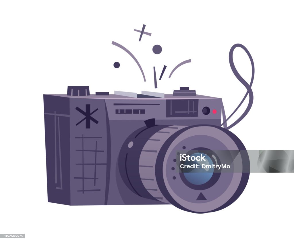 Cartoon Film Camera Flat Vector Illustration Photography Concept Stock  Illustration - Download Image Now - iStock