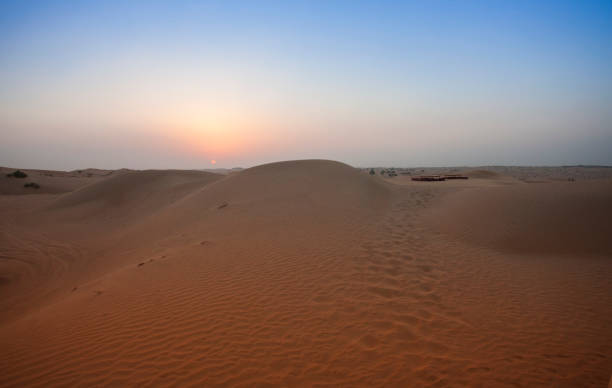 istock desert sand and dunes with clear blue sky. 1152647728