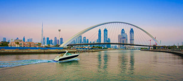 istock Tolerance bridge and boat in Dubai city 1152647762