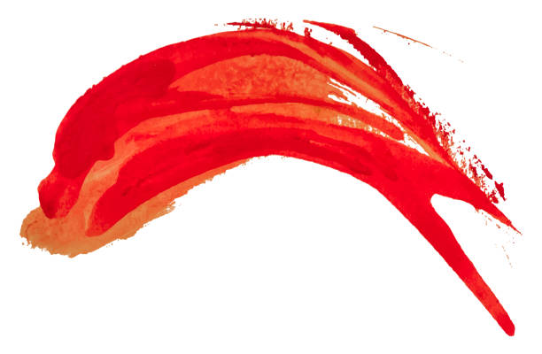 赤い水彩画の質感のペンキの汚れブラシストロークイルカの形、白い backfround、eps10 ベクトルイラストに分離。 - backfround点のイラスト素材／クリップアート素材／マンガ素材／アイコン素材