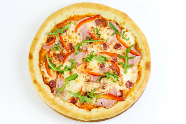 istock Tasty appetizing pizza isolated on white background 1152649970