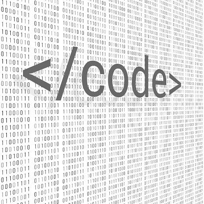 Binary code digital technology background. Computer data by 0 and 1. Algorithm Binary Data Code, Decryption and Encoding. Vector illustration.