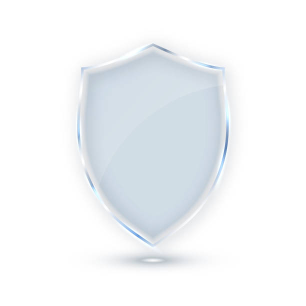istock Transparent Shield. Safety Glass Badge Icon. Privacy Guard Banner. Protection Shield Concept. Decoration Secure Element. Defense Sign. Conservation Symbol. Vector illustration 1152651585