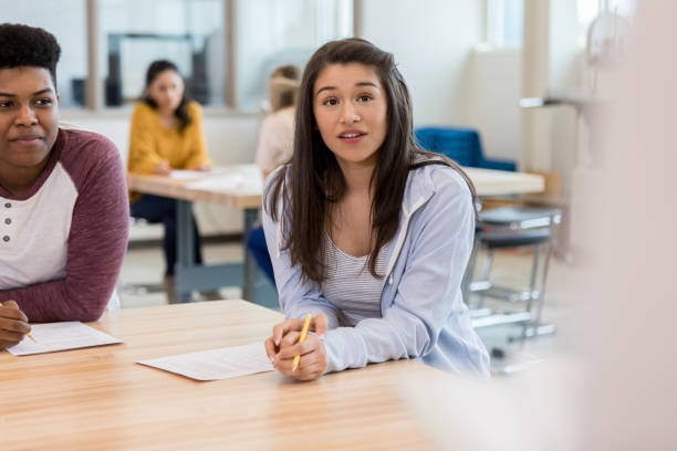 istock Teenage girl participates in study group 1152655077