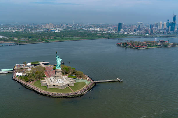 istock statue of liberty aerial view 1152655232