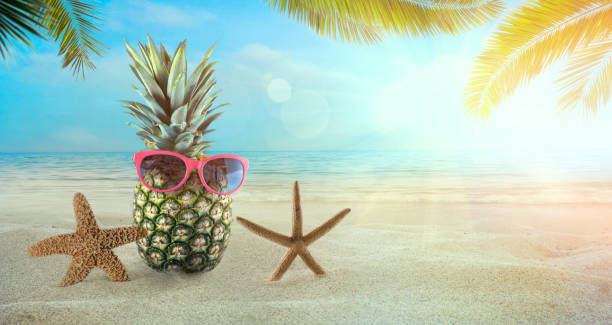 istock Summer holidays with sand and palm leaves 1152658298