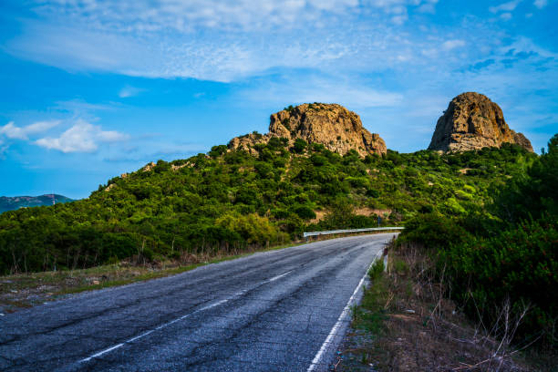 Sardinia, Italy, coastal road, roadside, rocks