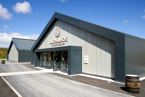 Ardnahoe, Port Askaig, Islay, Scotland - May 11 2019: The Ardnahoe Whisky Distillery which newly opened 2019