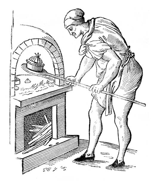 кондитерский шеф-повар или кондитер выпечки 1589 - working illustration and painting engraving occupation stock illustrations