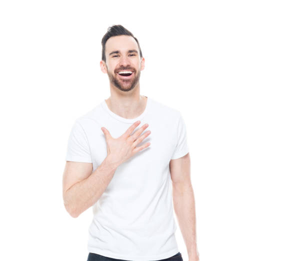 istock Handsome man in white shirt and jeans 1152680867